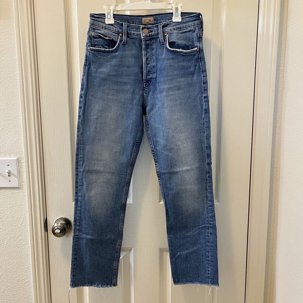 Mother The Tomcat Ankle Fray Jeans From Out of Town Straight Leg Women's Size 29